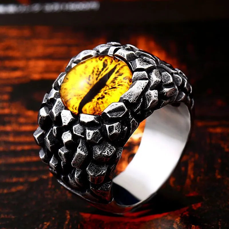 Vintage Evil Eye Stainless Steel Ring