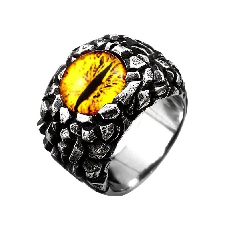 Vintage Evil Eye Stainless Steel Ring
