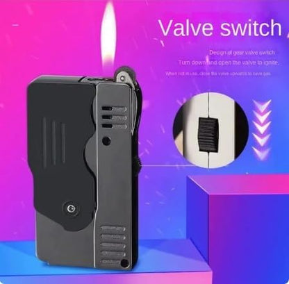 Transforming Handgun Dual Flame Lighter - Blue Flame + Regular Flame in One