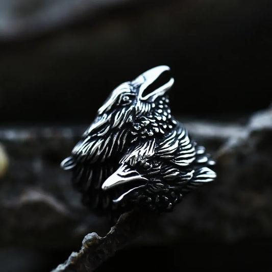 Nordic Viking Raven Ring