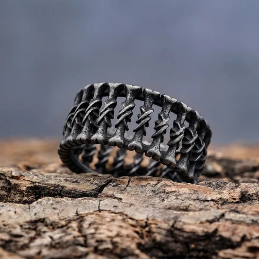 Vintage Bone Stainless Steel Ring