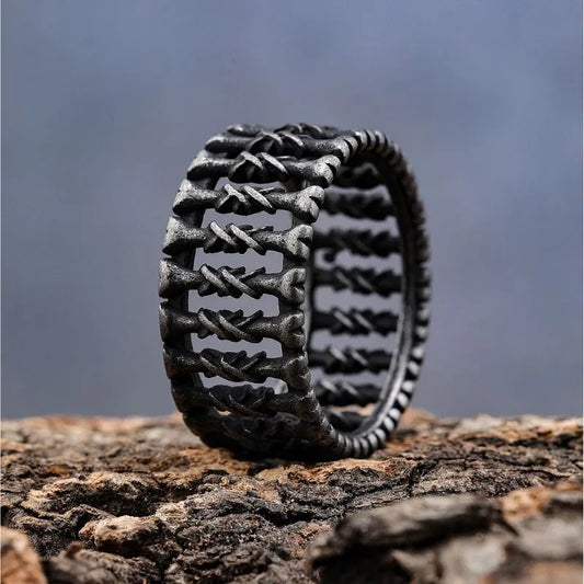 Vintage Bone Stainless Steel Ring