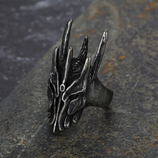 Vintage Brass Knuckles Skull Stainless Steel Ring