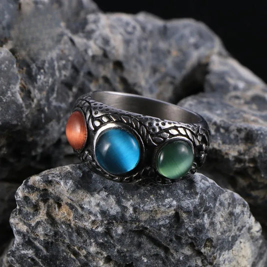 Vintage Cat's Eye  Stainless Steel Ring