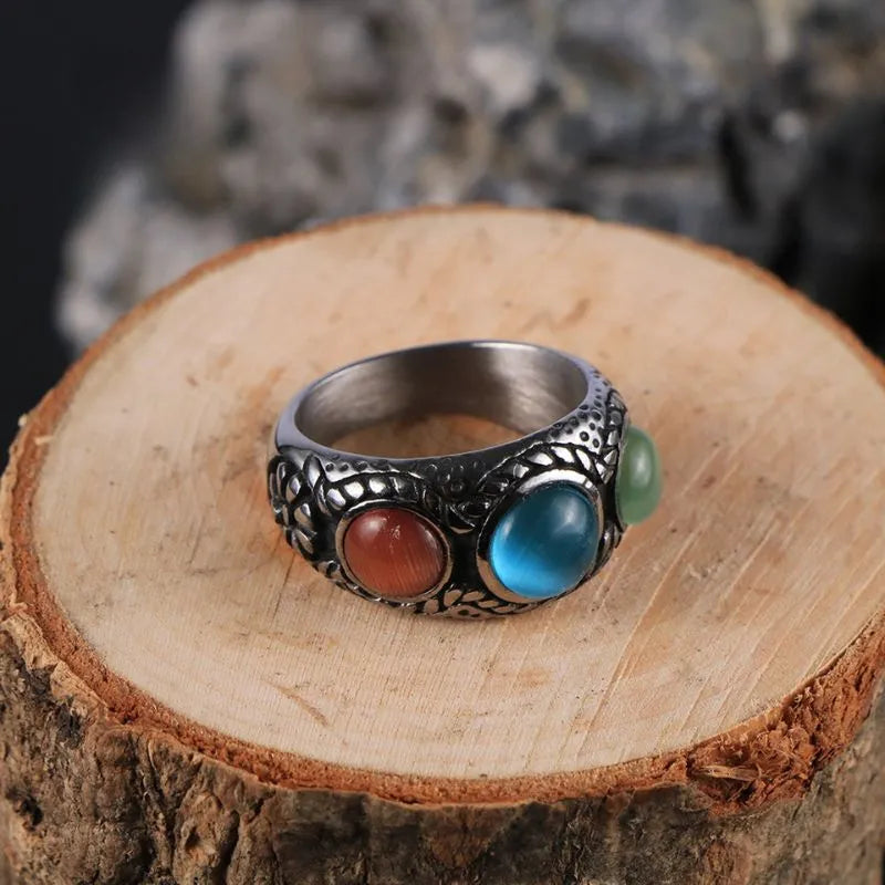Vintage Cat's Eye  Stainless Steel Ring