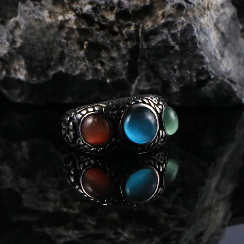 Vintage Cat's Eye  Stainless Steel Ring