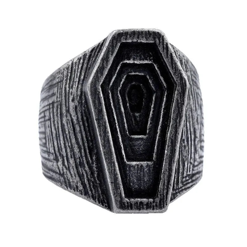 Vintage Coffin Stainless Steel Ring