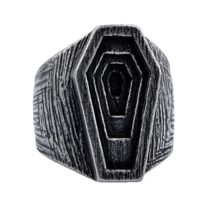 Vintage Coffin Stainless Steel Ring