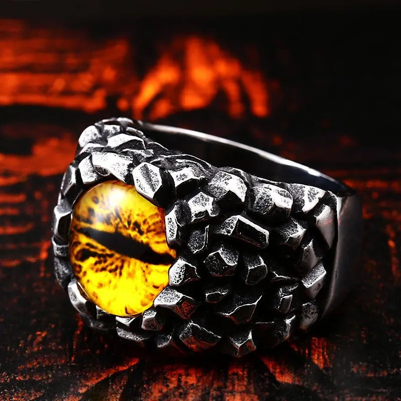 Vintage Evil Eye Stainless Steel Ring
