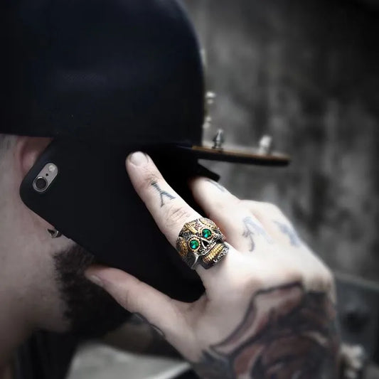 Vintage Gothic Halloween Stainless Steel Skull Ring