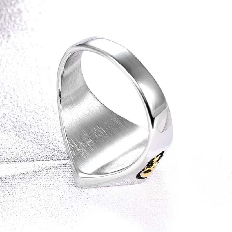 Vintage Lucky Number 13 Skull Stainless Steel Ring