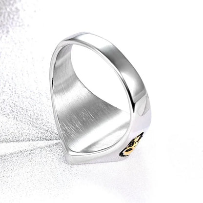 Vintage Lucky Number 13 Skull Stainless Steel Ring