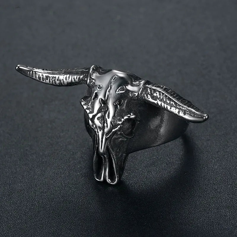 Vintage Ram Skull Stainless Steel Ring