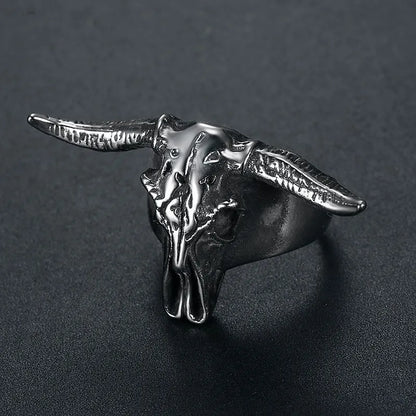 Vintage Ram Skull Stainless Steel Ring