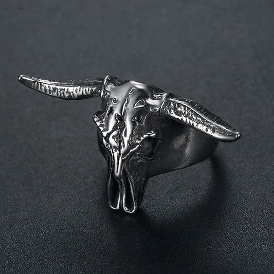 Vintage Ram Skull Stainless Steel Ring