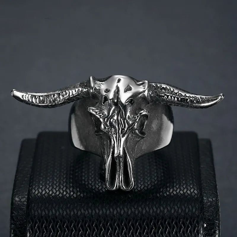 Vintage Ram Skull Stainless Steel Ring