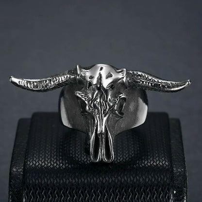 Vintage Ram Skull Stainless Steel Ring