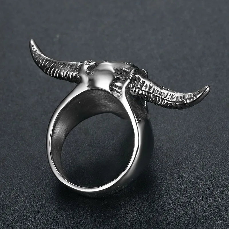Vintage Ram Skull Stainless Steel Ring