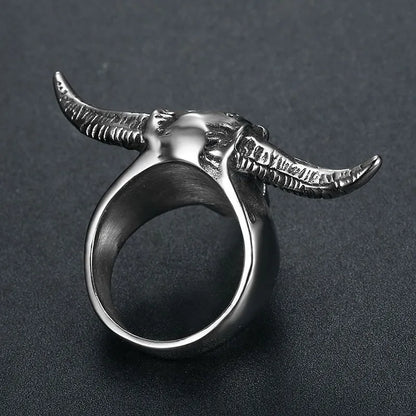 Vintage Ram Skull Stainless Steel Ring