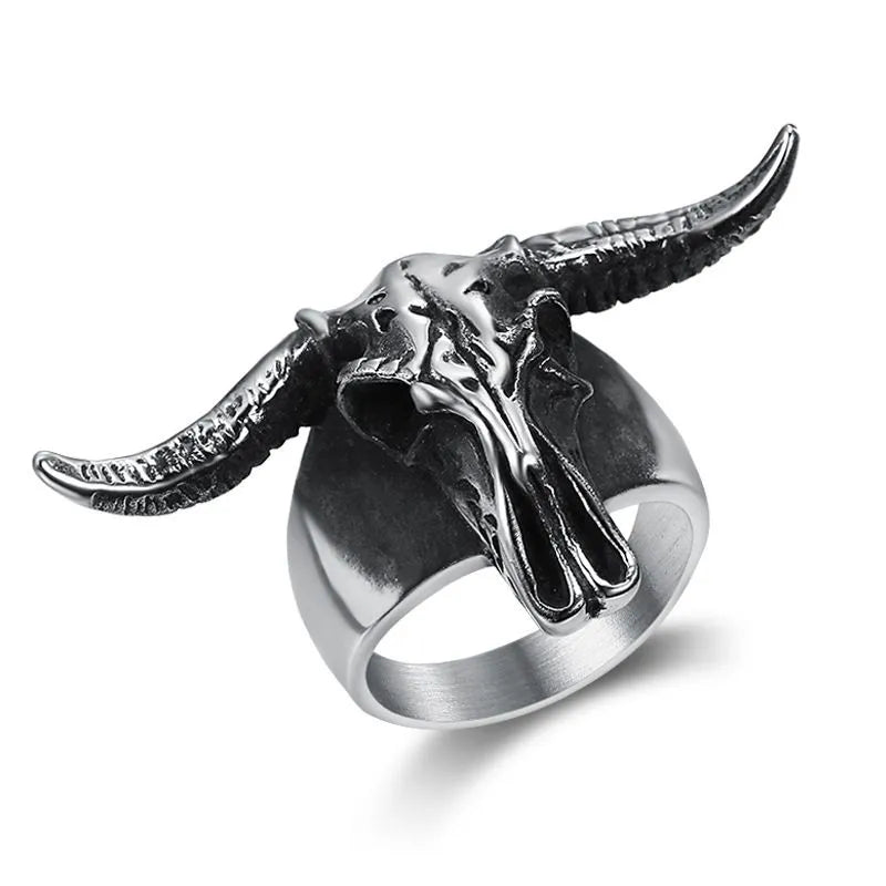 Vintage Ram Skull Stainless Steel Ring