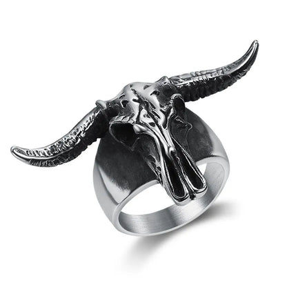 Vintage Ram Skull Stainless Steel Ring
