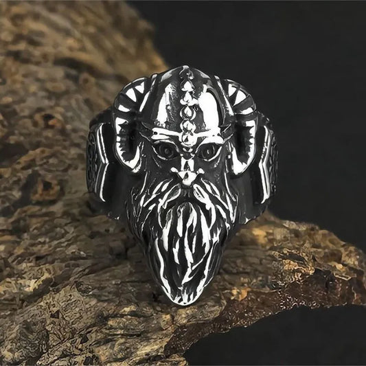 Vintage Viking Ram-Horn Helmet Warrior Ring