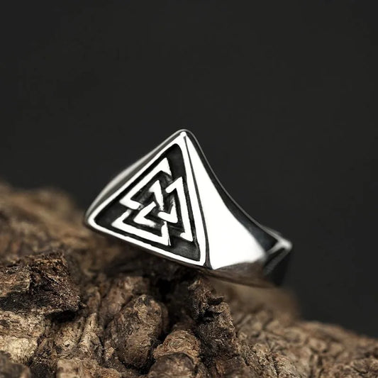 Vintage Viking Valknut Stainless Steel Ring