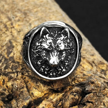 Vintage Viking Wolf Stainless Steel Ring